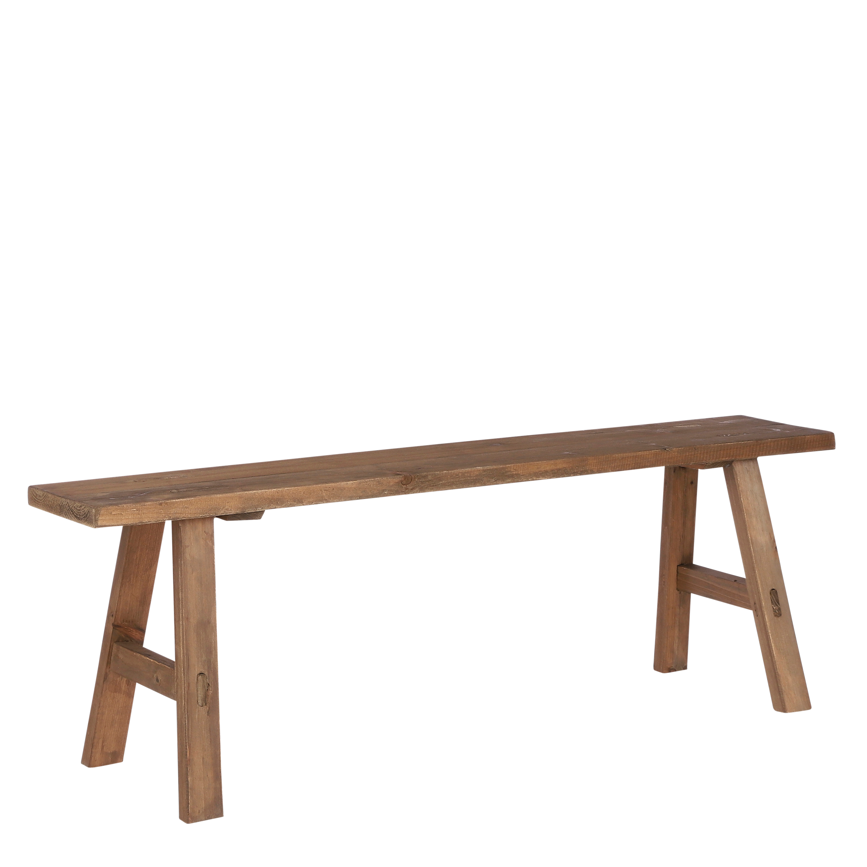 Mica Decorations Bold Houten Bankje - L108 x B30 x H37 cm - Gerecycled Hout - Bruin - Mica Decorations Bold Houten Bankje - L108 x B30 x H37 cm - Gerecycled Hout - Bruin -